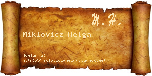 Miklovicz Helga névjegykártya